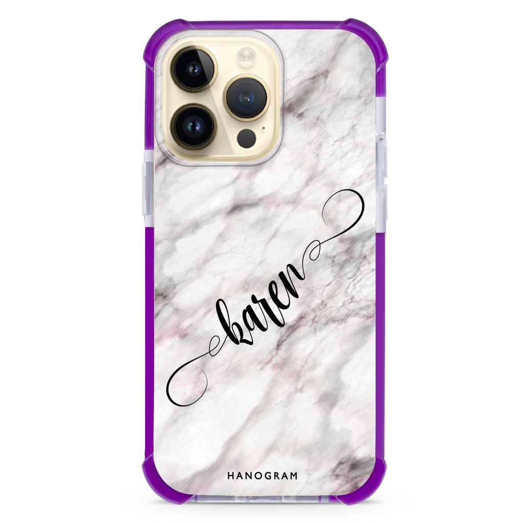 Cursive Name & Marble iPhone Magsafe 兼容超強防摔保護殼