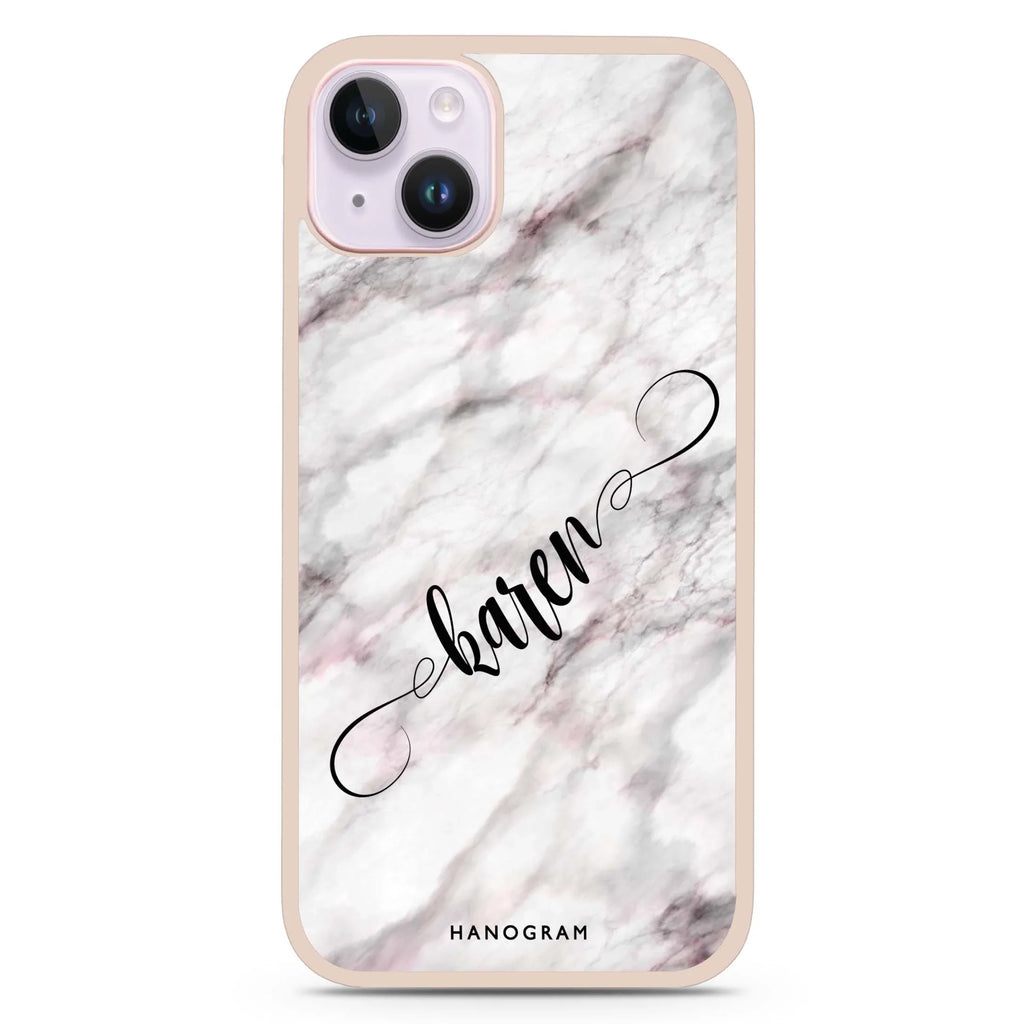 Cursive Name & Marble iPhone 15 Plus 防衝擊保護殼