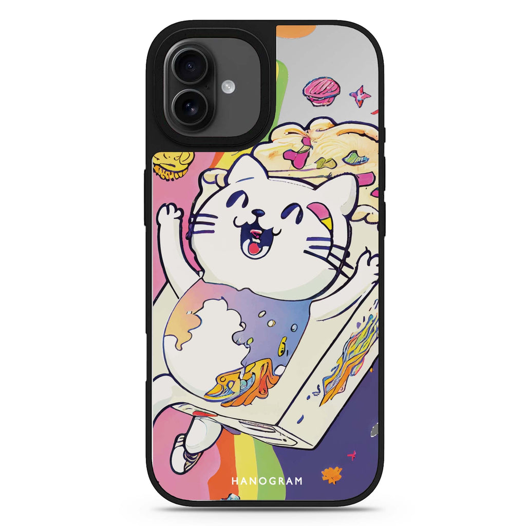 Rainbow Cat iPhone 17 貓咪鏡面手機殼 主圖設計
