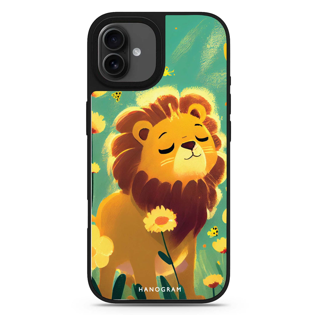 Lion in the garden iPhone 17 花卉鏡面手機殼 主圖設計