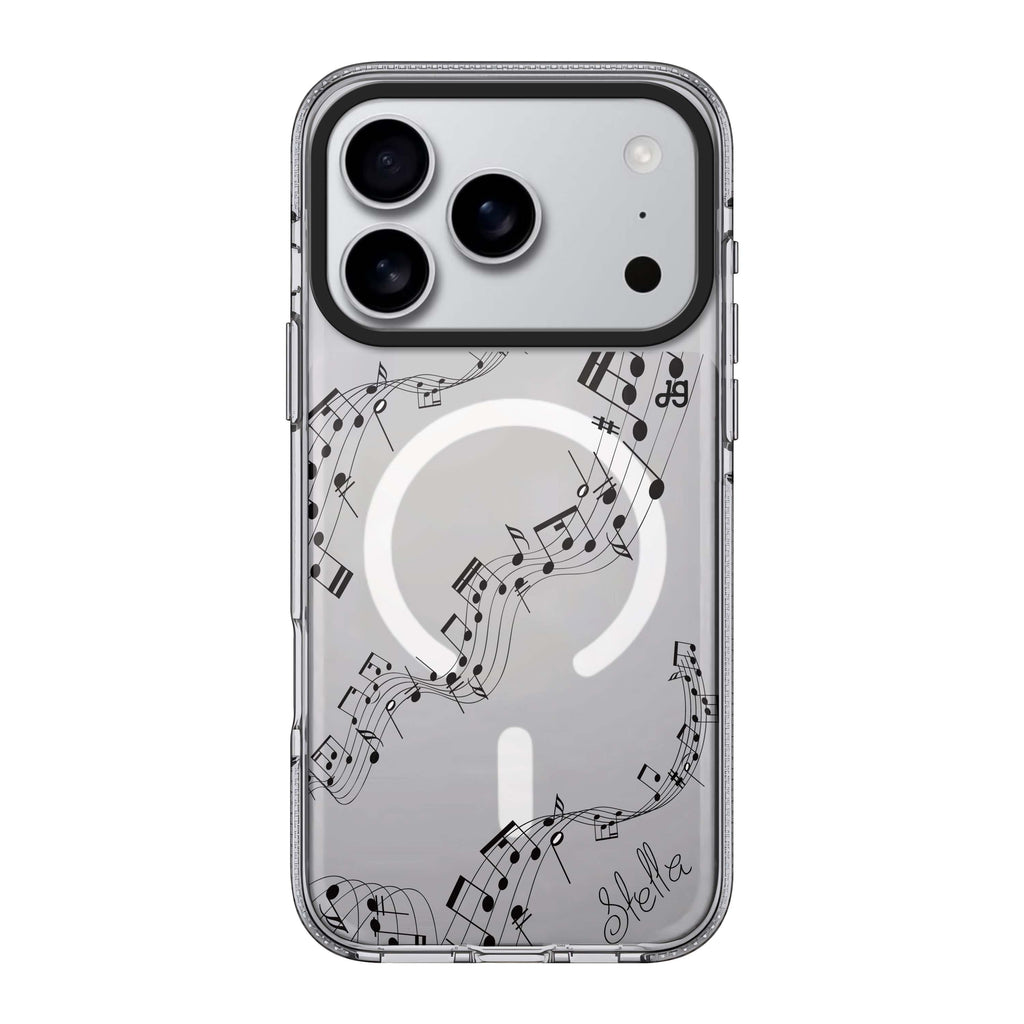 Music iPhone 17 Pro Max MagSafe 水晶透明保護殼 插畫圖案設計 可自訂名字 圖1
