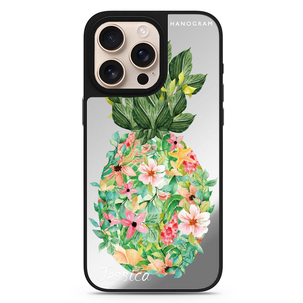 Floral Pineapple 鏡面手機殼
