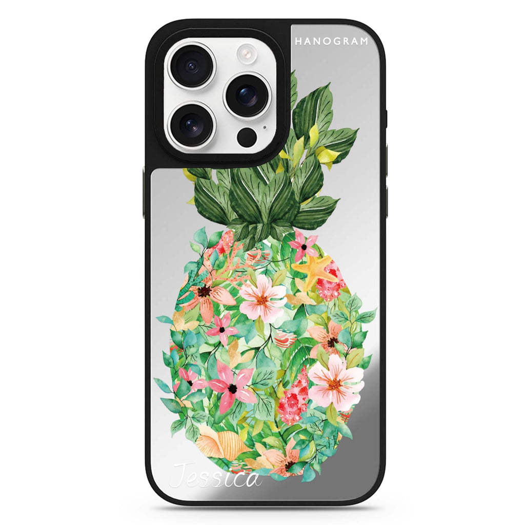 Floral Pineapple 鏡面手機殼
