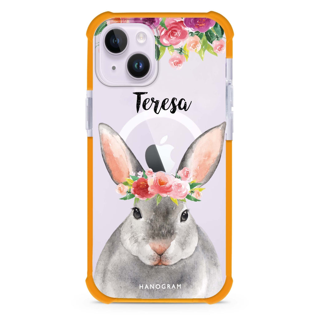 Floral and Bunny iPhone 15 Plus Magsafe 兼容超強防摔保護殼
