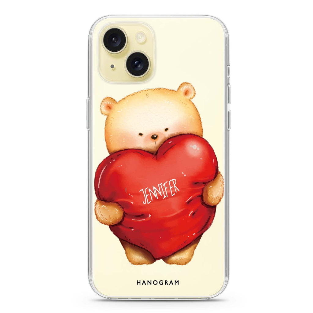Bear Hug iPhone 15 Plus Magsafe 兼容水晶透明保護殼