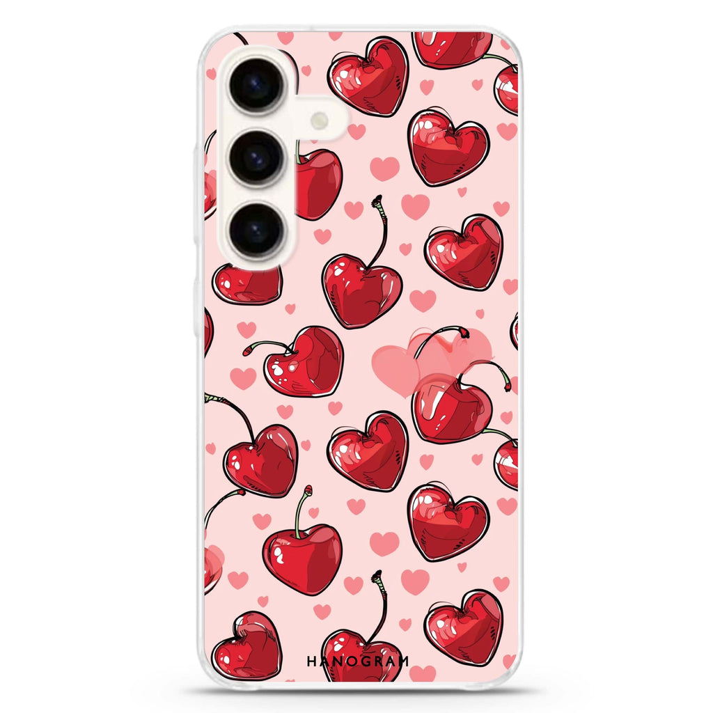 Cherry Amore Samsung Galaxy S26/S25/S24 水晶透明保護殼正面展示