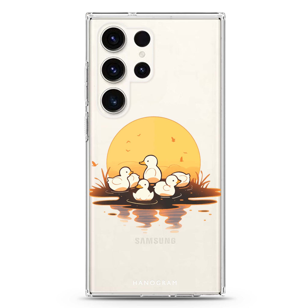 Dawn Duck Drift Samsung Galaxy Ultra 透明保護殼，適用 S26/S25/S24/S23 Ultra，圖1