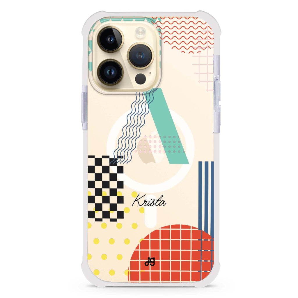 Memphis Monogram iPhone Magsafe 兼容超強防摔保護殼