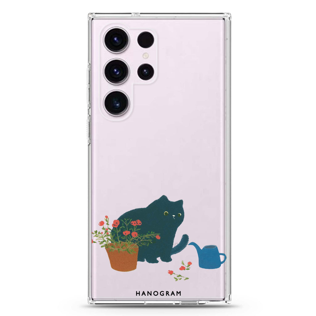 Bloom Keeper Cat Samsung Galaxy Ultra 透明保護殼，適用 S26/S25/S24/S23 Ultra，圖1