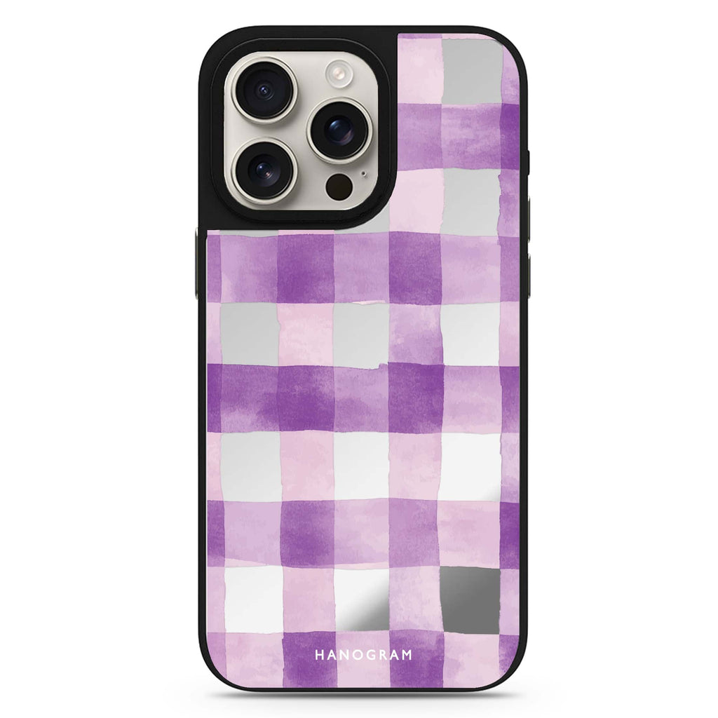 Lavender Checks 鏡面手機殼