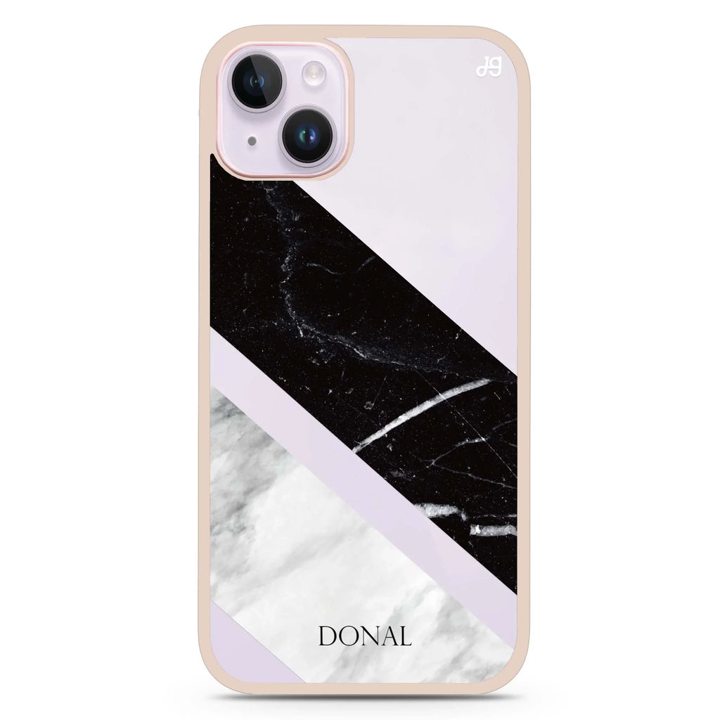B & W Marble iPhone 15 Plus 防衝擊保護殼