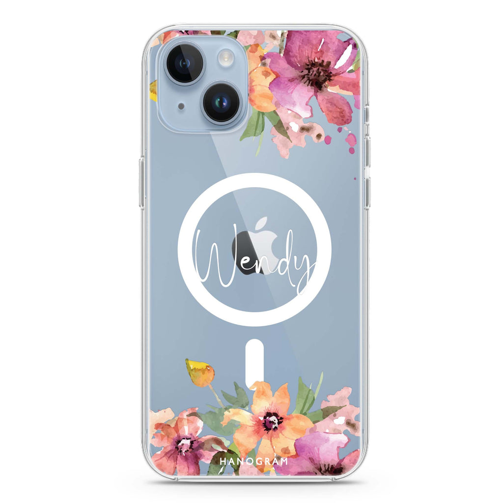Garden Glow iPhone 14 Plus Magsafe 兼容水晶透明保護殼