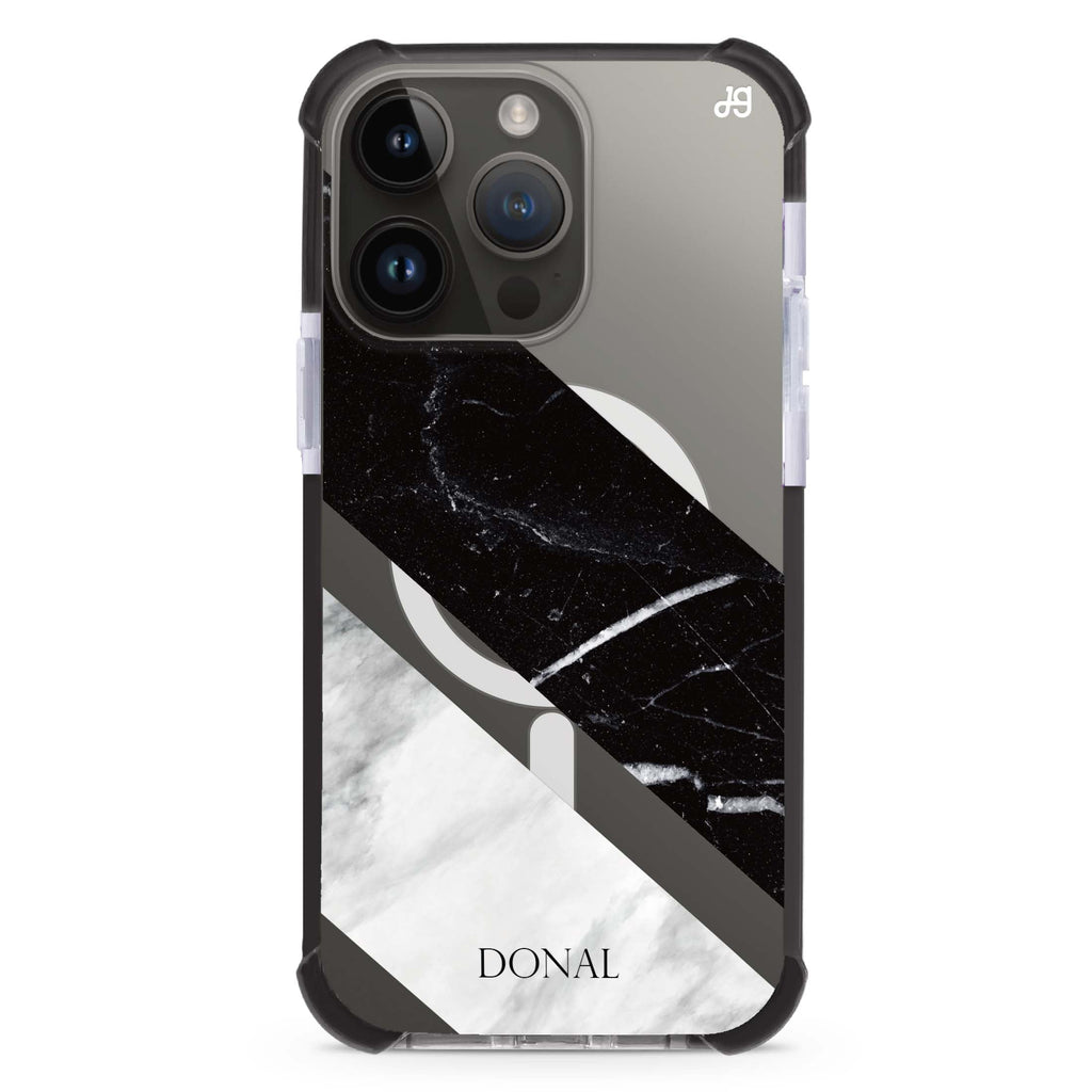 B & W Marble iPhone Magsafe 兼容超強防摔保護殼