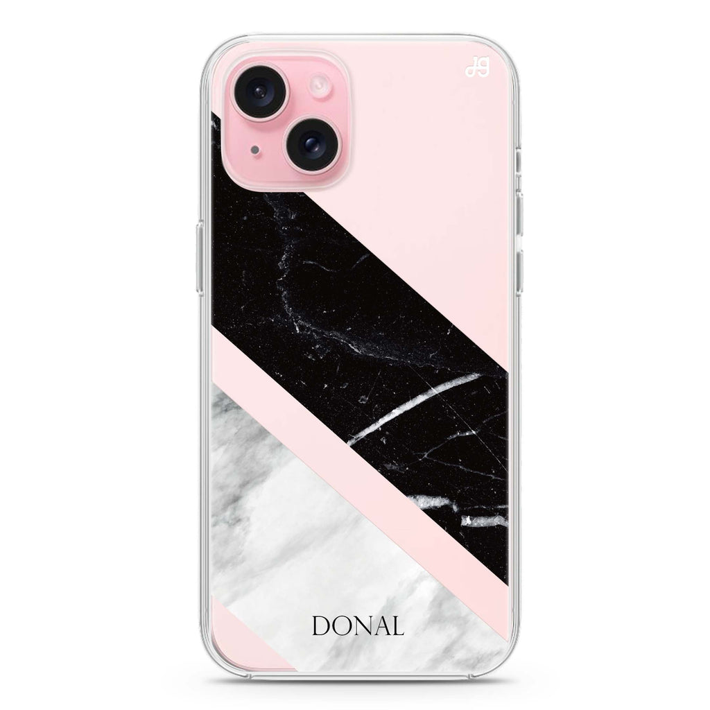 B & W Marble iPhone 15 plus 水晶透明保護殼