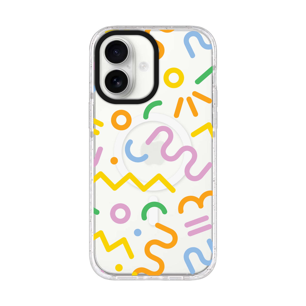 Abstract Doodles iPhone 17 水晶透明保護殼正面展示