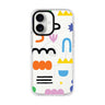 Abstract Doodles Pattern iPhone 17 水晶透明保護殼正面展示