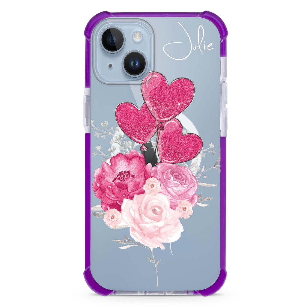 Sweet Heart With Rose iPhone 15 Plus Magsafe 兼容超強防摔保護殼