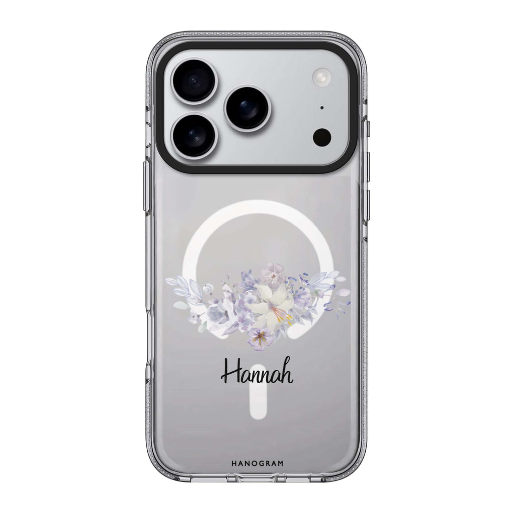 Serene Flowers & Me iPhone 17 Pro Max MagSafe 水晶透明保護殼 花卉圖案設計 可自訂名字 圖1