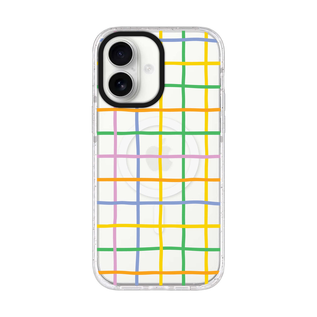 Abstract Doodles Pattern iPhone 17 水晶透明保護殼正面展示