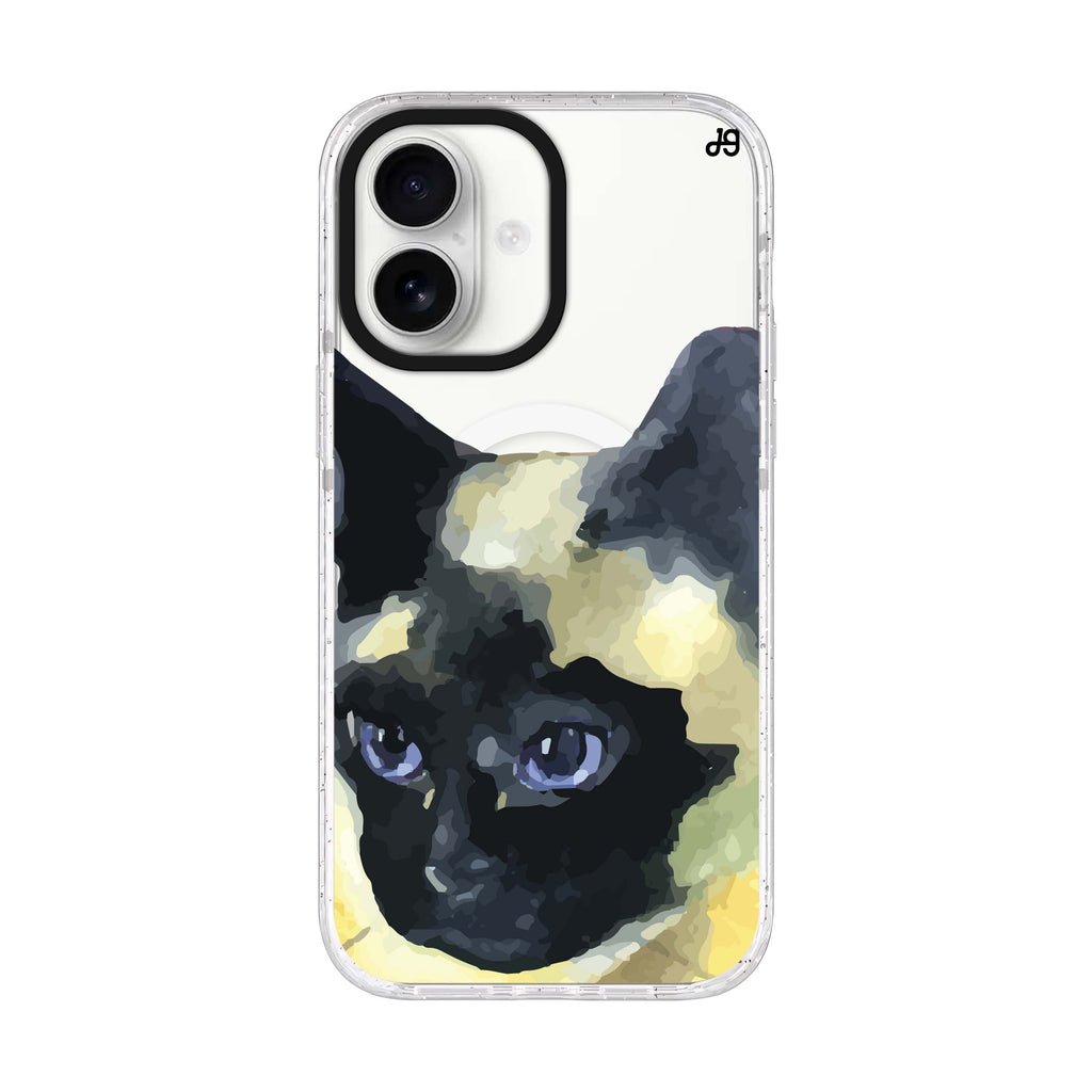 Watercolour Cat iPhone 17 水晶透明保護殼正面展示