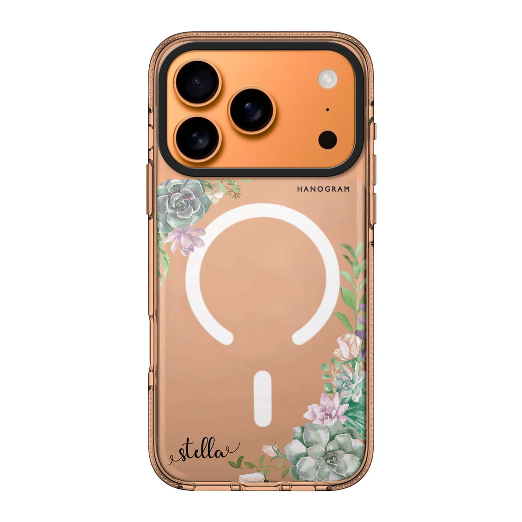 Rose in Wild iPhone 17 Pro Max MagSafe 水晶透明保護殼 花卉圖案設計 可自訂名字及字色 圖1