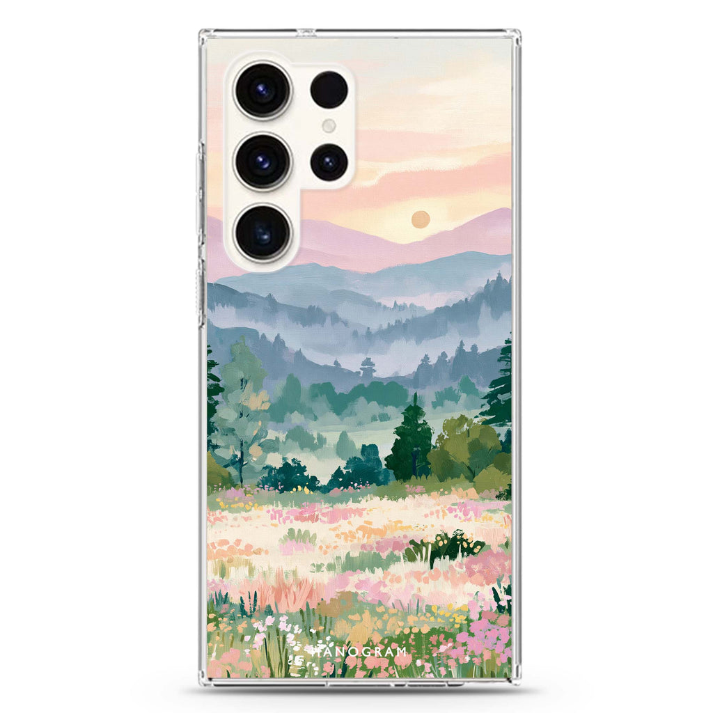 Daybreak over Wildflowers Samsung Galaxy 水晶透明保護殼