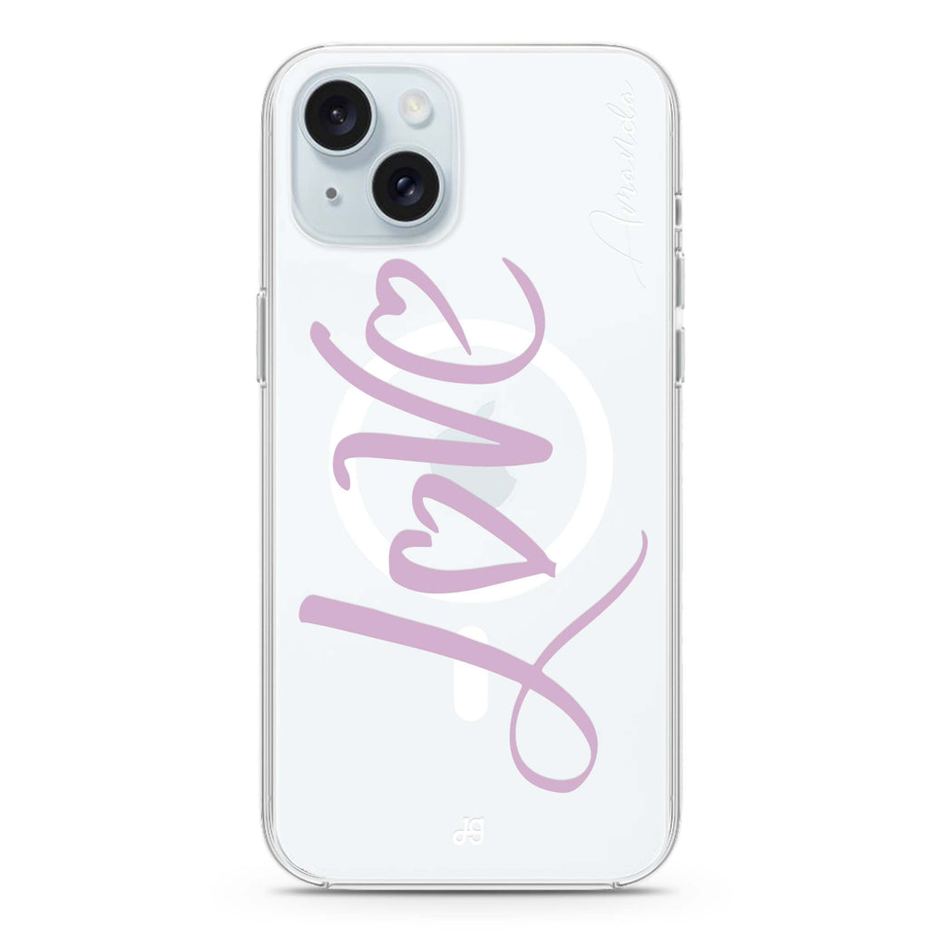 Love & Love iPhone 15 Plus Magsafe 兼容水晶透明保護殼