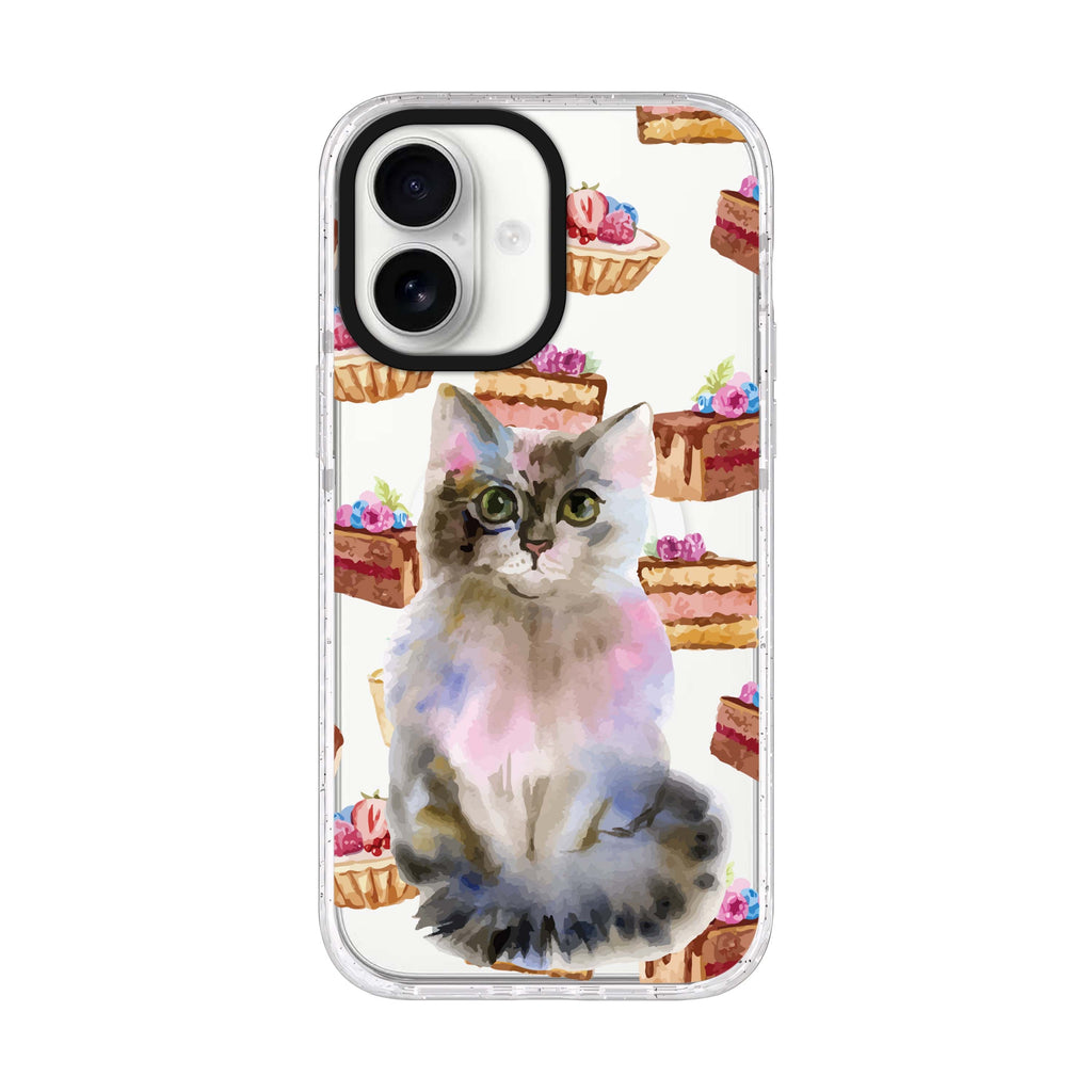 Watercolour Cat iPhone 17 水晶透明保護殼正面展示