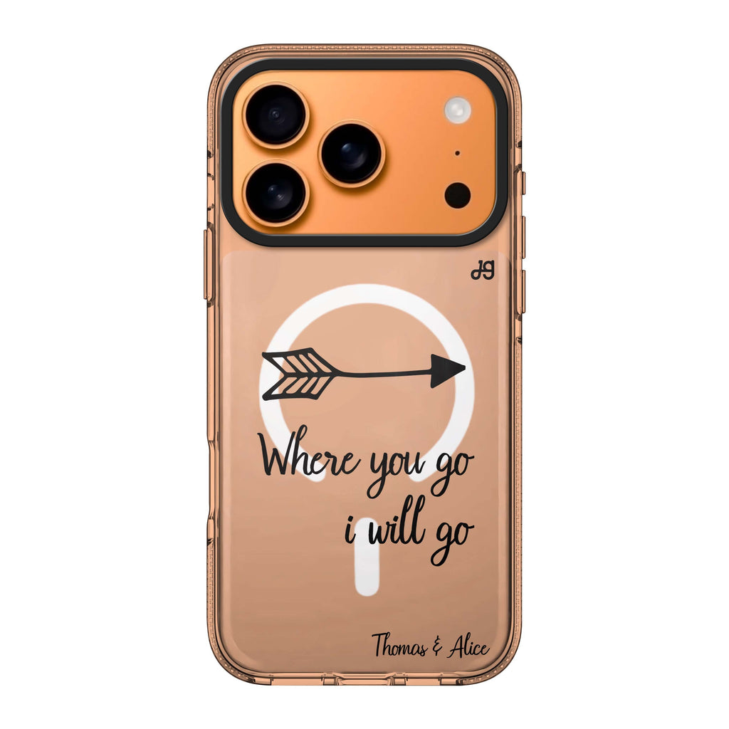 Always be true love with passion I iPhone 17 Pro Max MagSafe 水晶透明保護殼 情人節設計設計 可自訂名字及字色 圖1