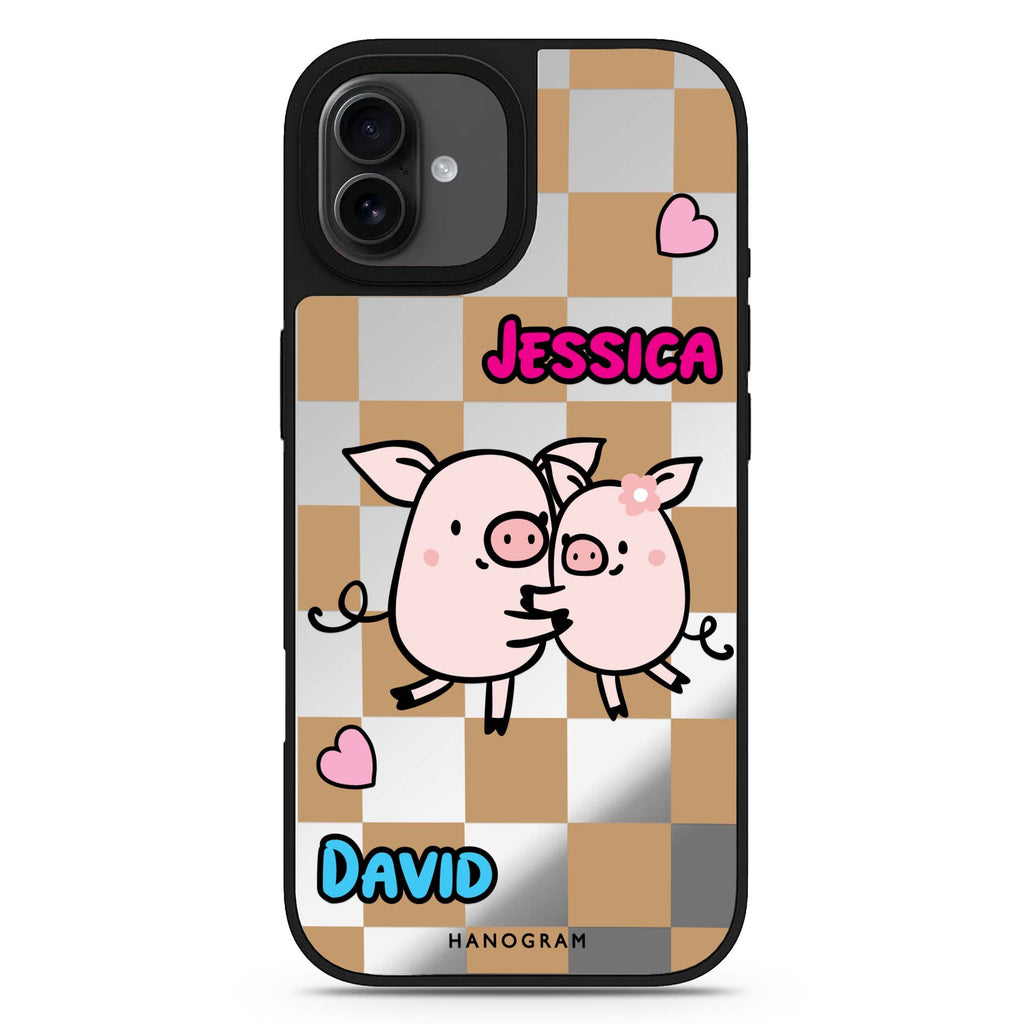 Love Pig iPhone 17 可愛動物鏡面手機殼 主圖設計