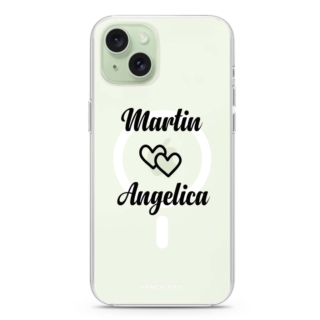 I Love You iPhone 15 Plus Magsafe 兼容水晶透明保護殼