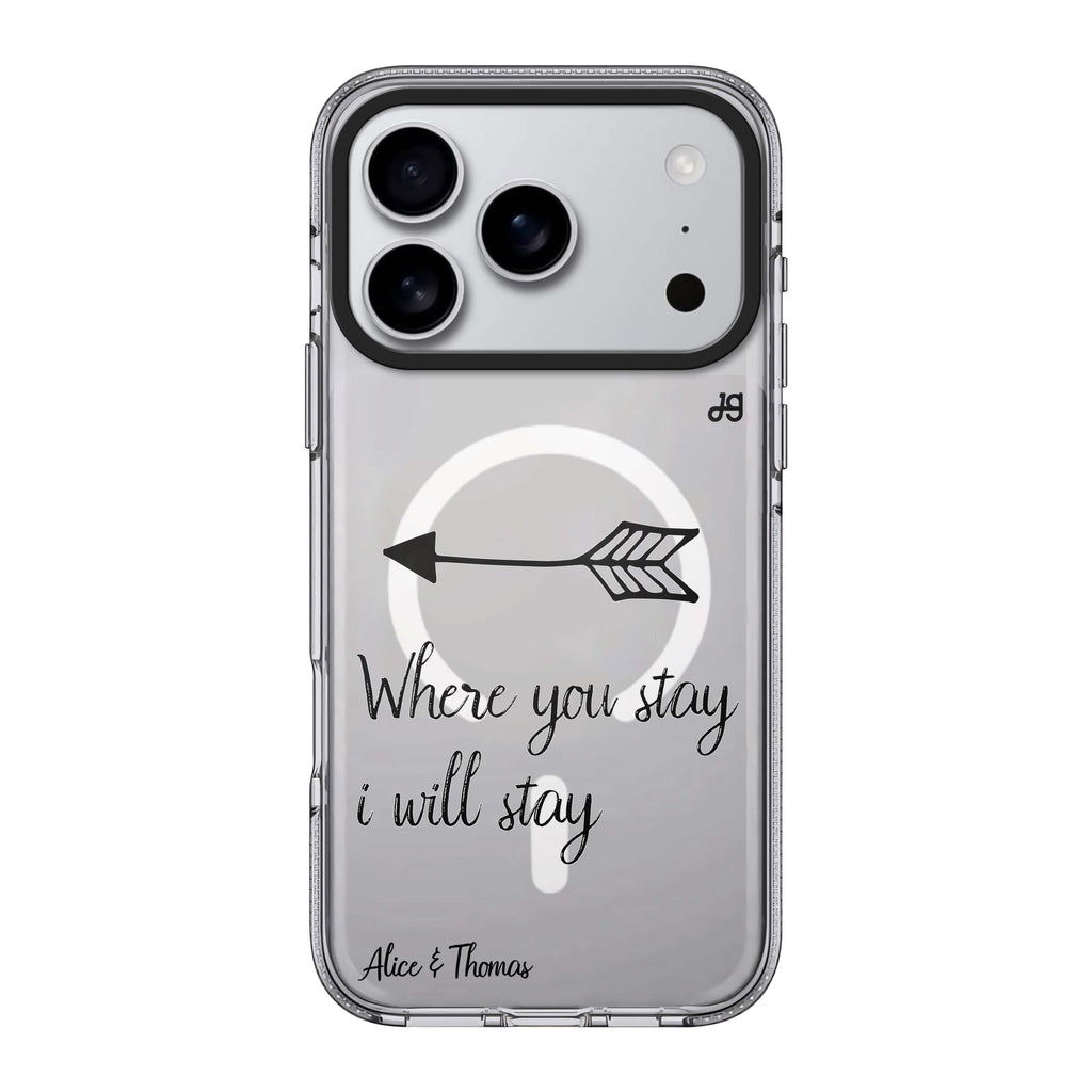 Always be true love with passion II iPhone 17 Pro Max MagSafe 水晶透明保護殼 情人節設計設計 可自訂名字及字色 圖1