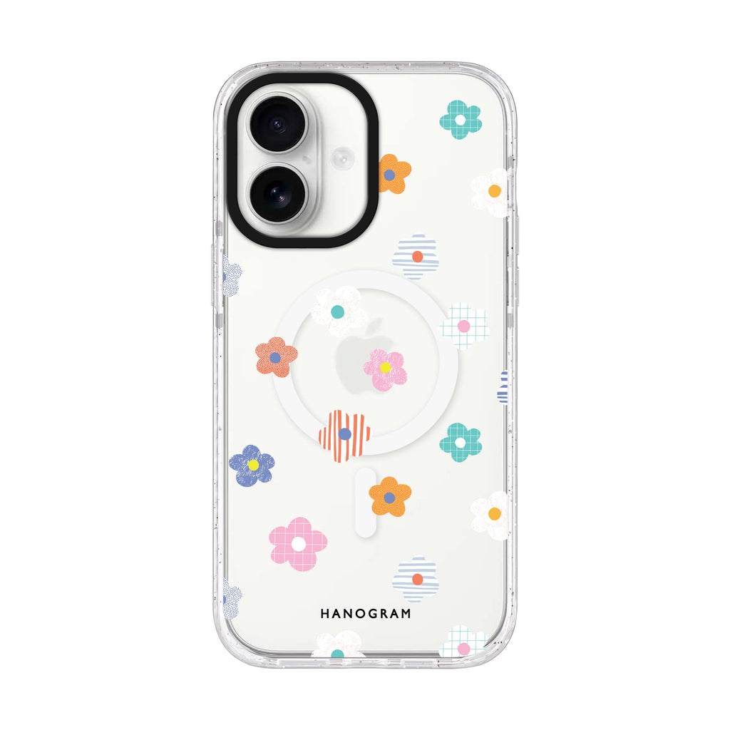 Floral Pattern iPhone 17 水晶透明保護殼正面展示