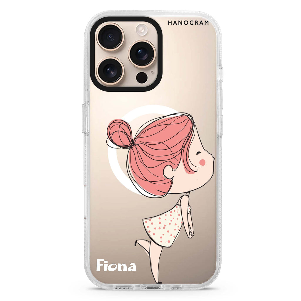 Cute girl kissing Magsafe 兼容水晶透明保護殼