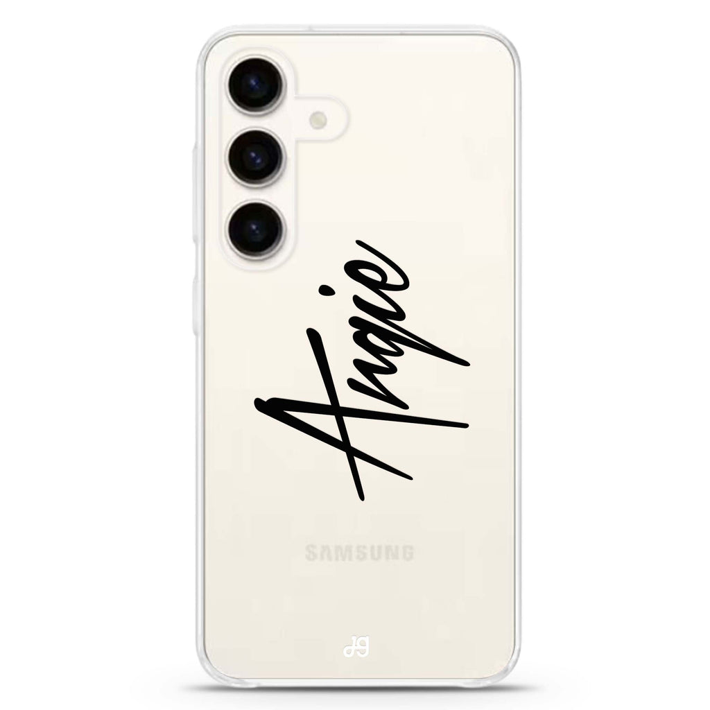 My Love Handwritten Samsung Galaxy S26/S25/S24 可加名字水晶透明保護殼正面展示