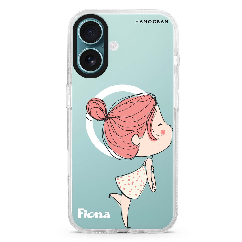 Cute girl kissing Magsafe 兼容水晶透明保護殼