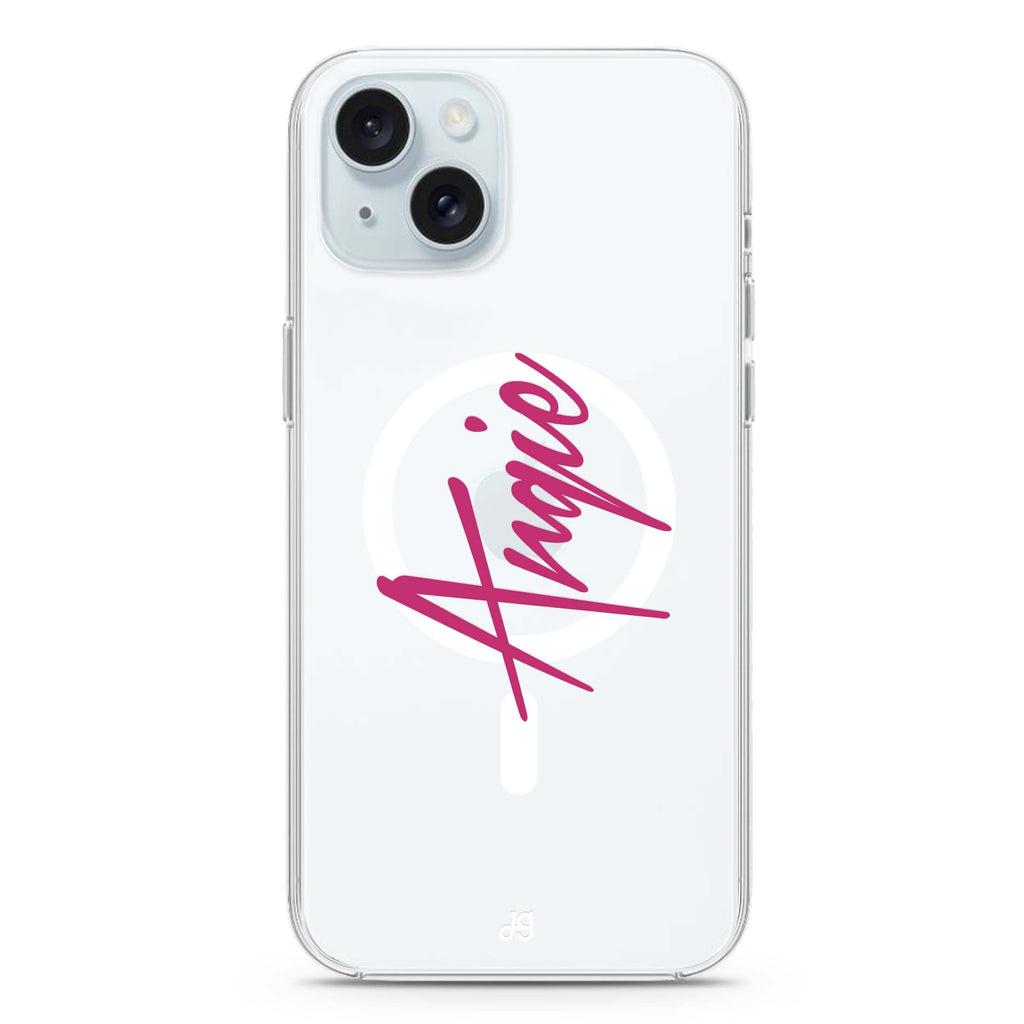 My Love Handwritten iPhone 15 Plus Magsafe 兼容水晶透明保護殼