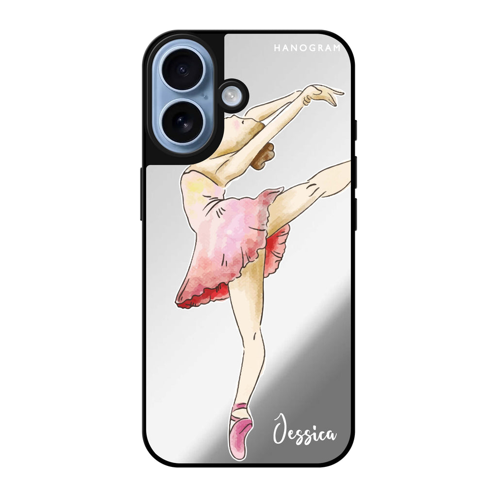Reflective iPhone 16 Mirror Case –Ballet Girl Design