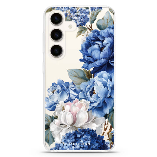 Blue Elegance Samsung Galaxy S26/S25/S24 水晶透明保護殼正面展示