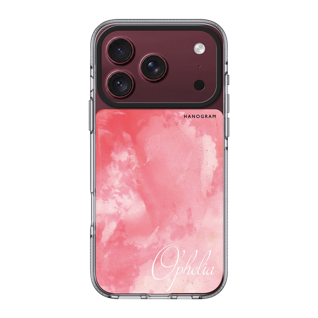 Red Colour Custom Name 水晶透明保護殼