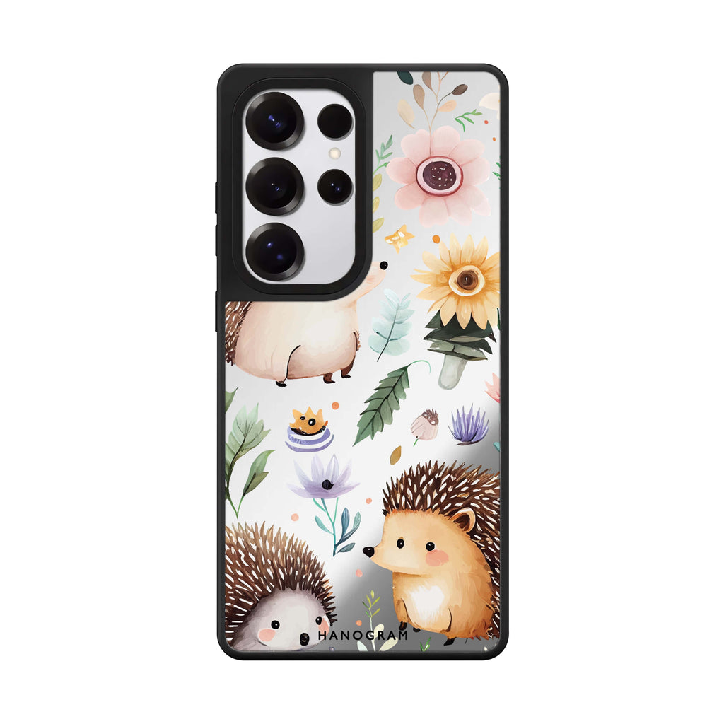 Hedgehog & Floral 鏡面手機殼