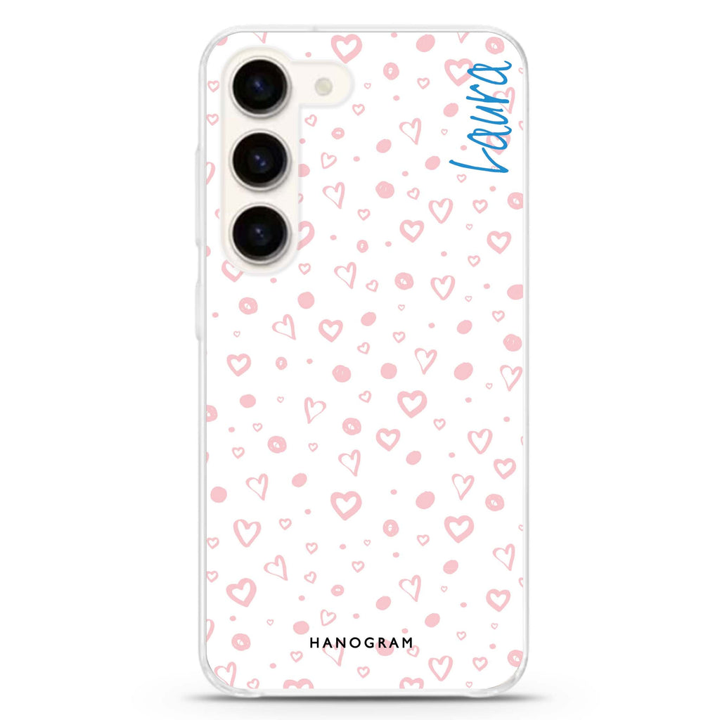 Pinky Hearts Samsung Galaxy 水晶透明保護殼