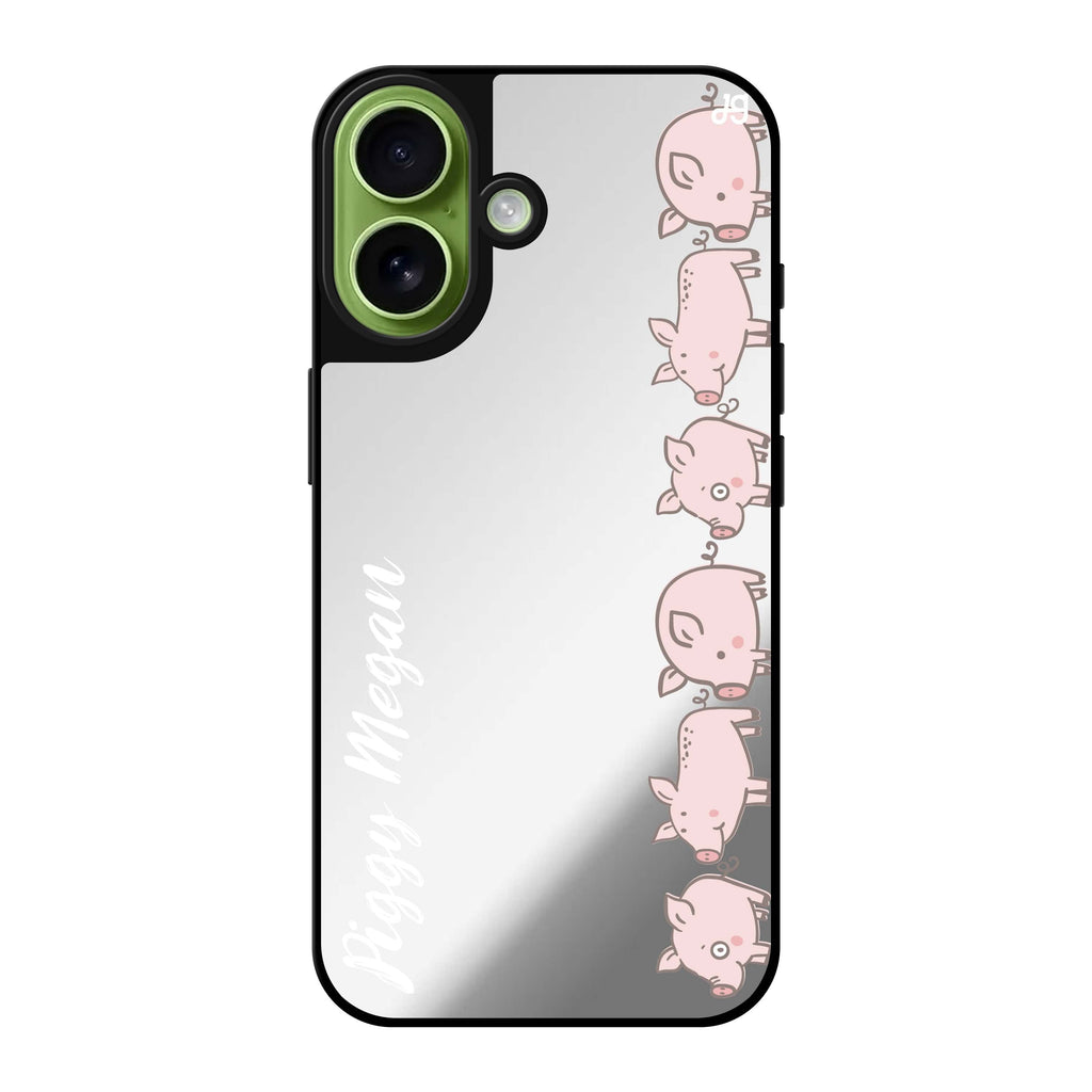 Reflective iPhone 16 Mirror Case –Piggy Corps Design