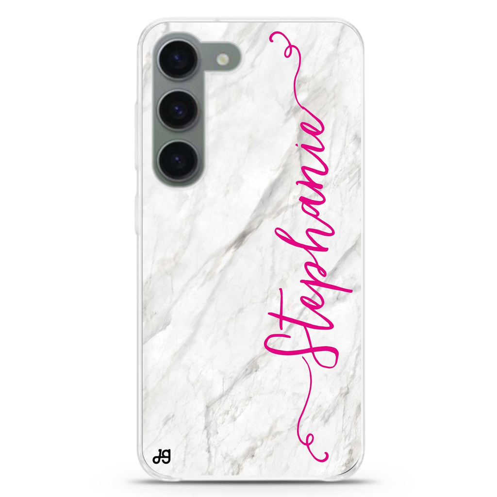 Vertical Cursive & Marble Sleek Samsung Galaxy 水晶透明保護殼
