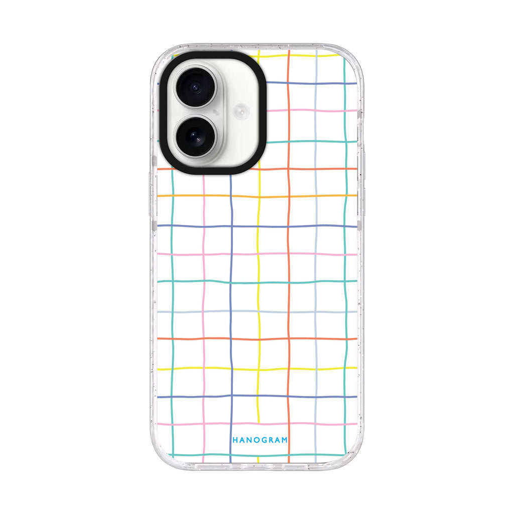 Colourful Checked Pattern iPhone 17 水晶透明保護殼正面展示