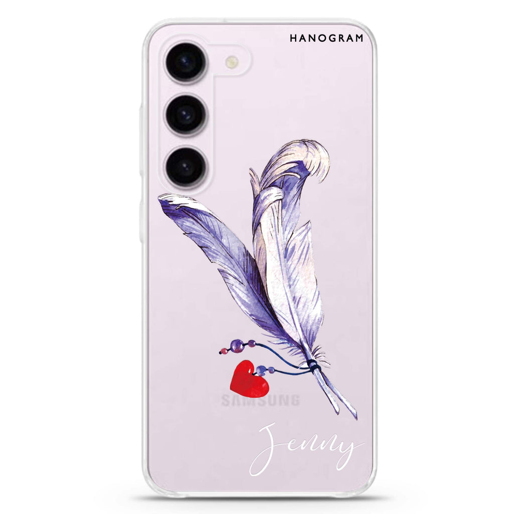 Feather Love Samsung Galaxy 水晶透明保護殼