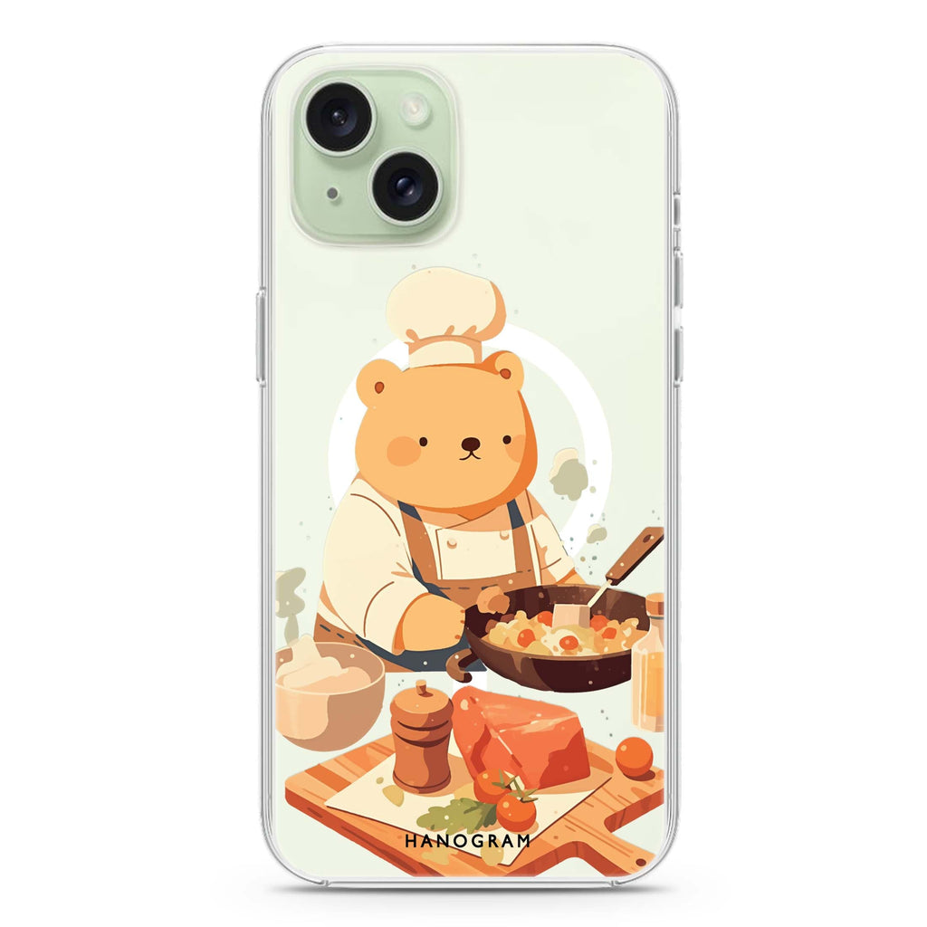 Culinary Bear iPhone 15 Magsafe 兼容水晶透明保護殼