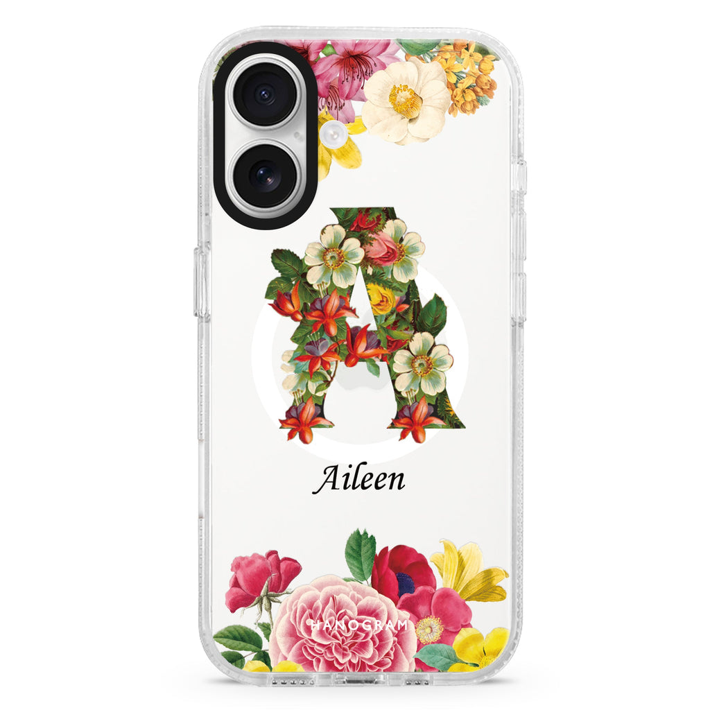 Bouqet Flower Monogram Magsafe 兼容水晶透明保護殼