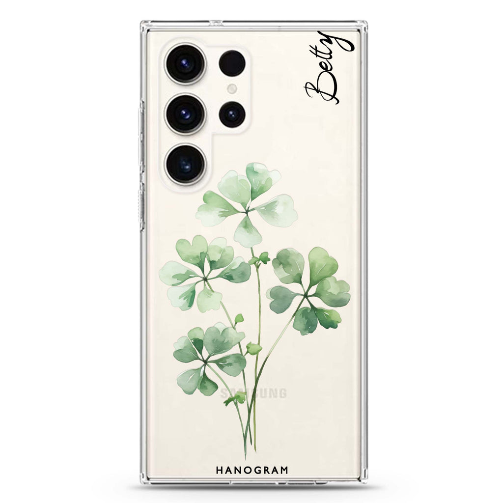 Luck's Leaf Samsung Galaxy Ultra 可加名字透明保護殼，適用 S26/S25/S24/S23 Ultra，圖1