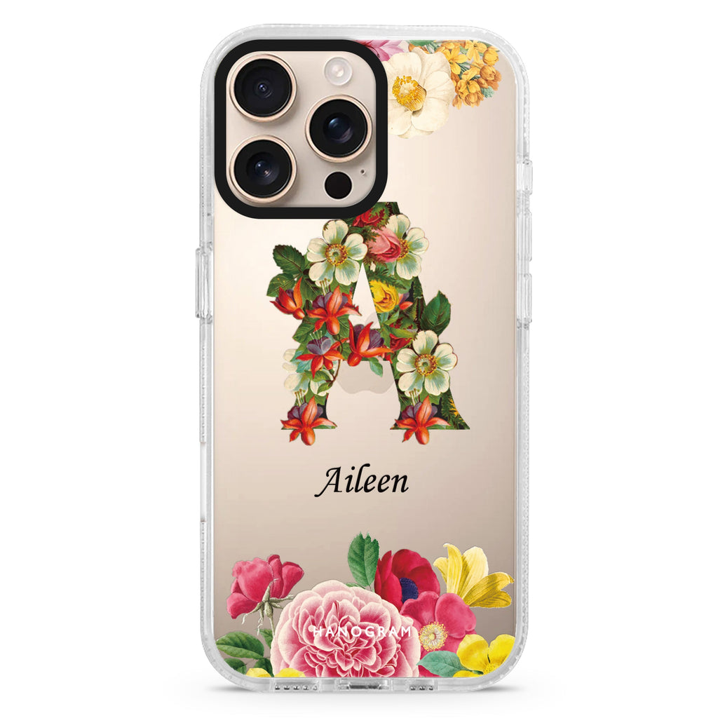 Bouqet Flower Monogram iPhone 16 Pro & 16 Pro Max Case - Personalized and Stylish Protection